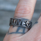 Vintage Sterling Silver Love Band 7.5