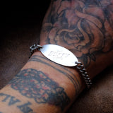 Vintage Sterling Military ID Bracelet 7"