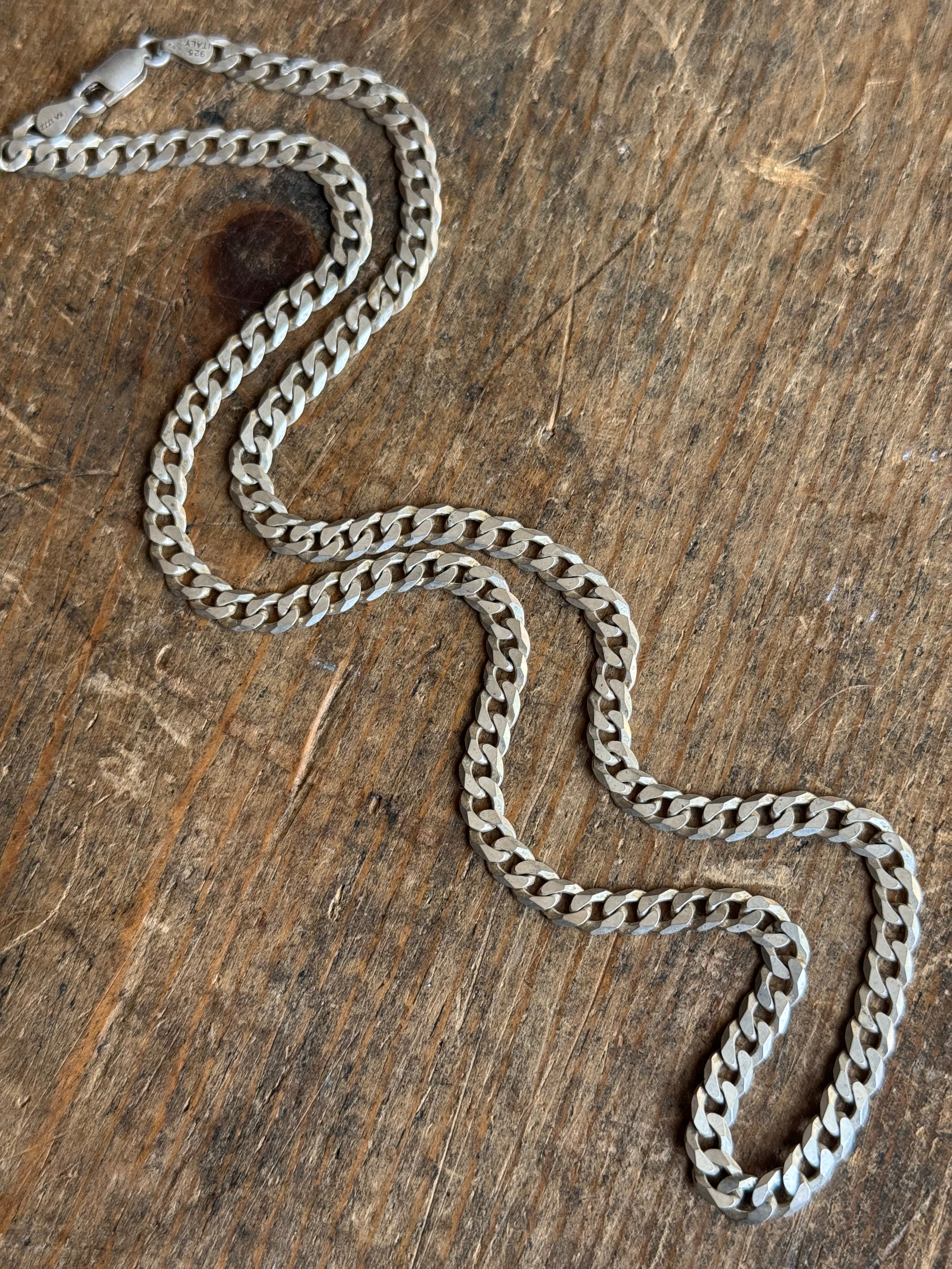 Vintage Sterling Silver 20” Curb Chain