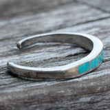 Vintage Sterling Turquoise Inlay Cuff