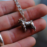 Vintage Sterling Silver Bulldog Necklace