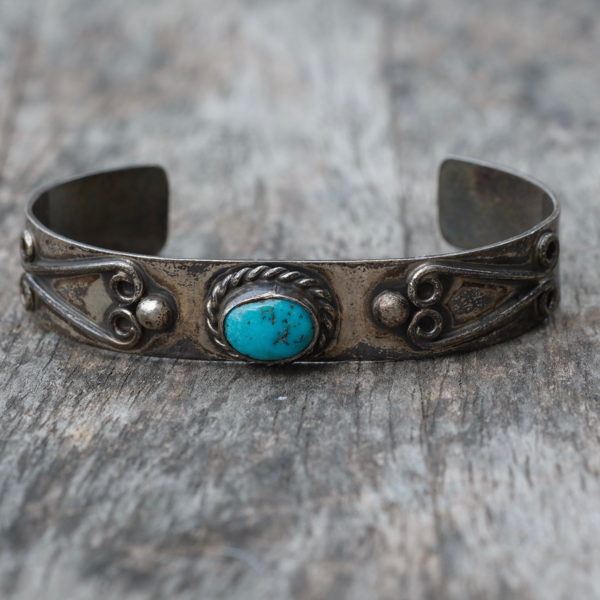 Vintage Sterling Turquoise Cuff Bracelet