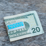 Vintage Sterling Silver Turquoise Inlay Money Clip
