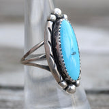 Vintage Sterling Turquoise Ring 7.5