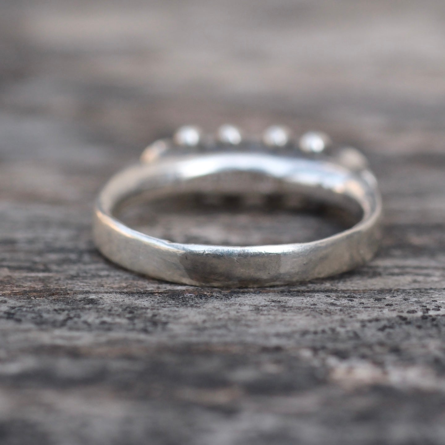 Vintage Sterling Turquoise Inlay Band Ring 4.75