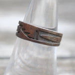 Vintage Sterling Silver Tribal Stamped Band 7