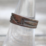 Vintage Sterling Silver Tribal Stamped Band 7