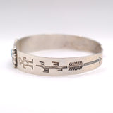 Vintage Sterling Turquoise Stamped Cuff Bracelet 6.25"