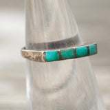 Vintage Sterling Turquoise Inlay Band 5.5