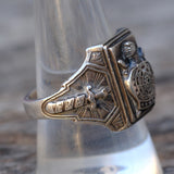 Vintage Sterling DeMolay Signet Ring 9.75