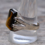 Vintage Sterling Tigers Eye Signet Ring 11.5