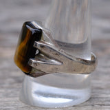 Vintage Sterling Tigers Eye Signet Ring 11.5