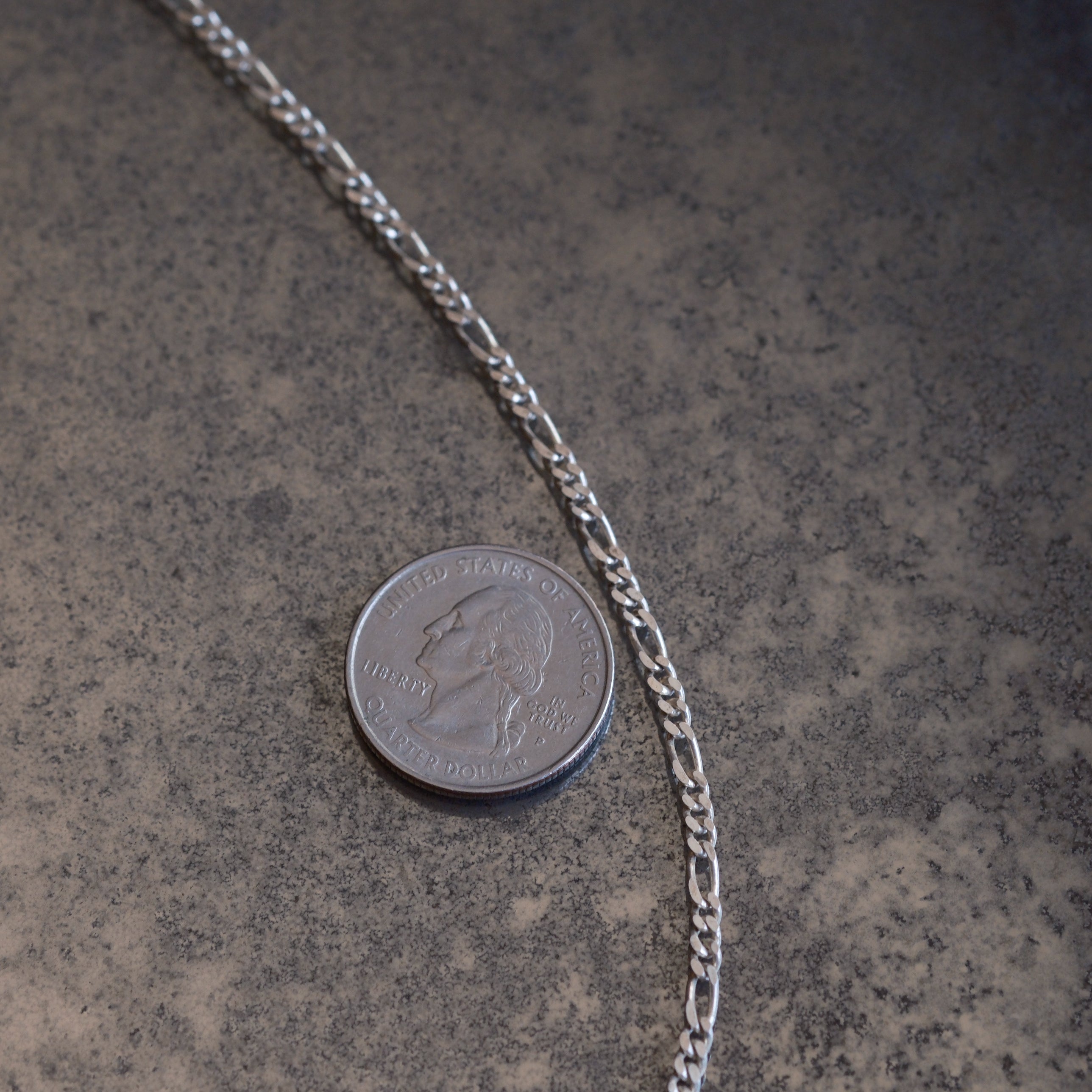 Vintage Sterling Silver Figaro Chain Necklace 18"