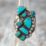 Vintage Sterling Turquoise Kachina Ring 5.5