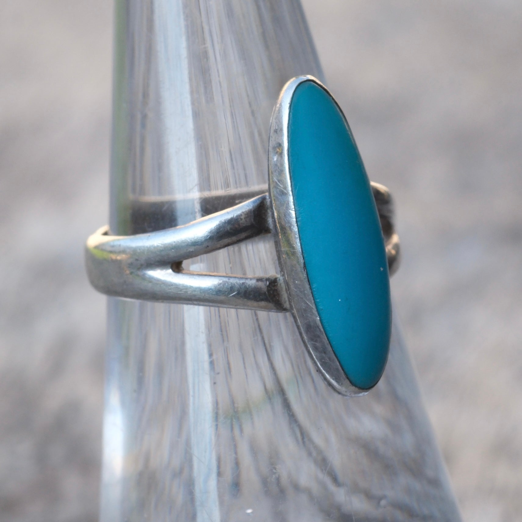 Vintage Sterling Turquoise Ring 5.75