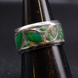 Older Vintage Sterling Turquoise Inlay Band 8.75