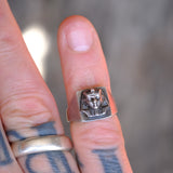 Vintage Sterling Silver Pharaoh Signet 5