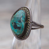 Vintage Sterling Chrysocolla Roper Ring 3.75