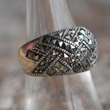 Vintage Sterling Marcasite Ring 7.75