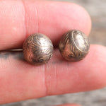 Vintage Sterling Stamped Dome Stud Earrings