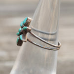 Vintage Sterling Turquoise Cluster Ring 5