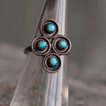 Vintage Sterling 4-Stone Turquoise Cluster Ring 5