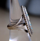 Vintage Sterling Matrix Turquoise Ring 5.75