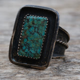 Vintage Sterling Turquoise Ring 10.5