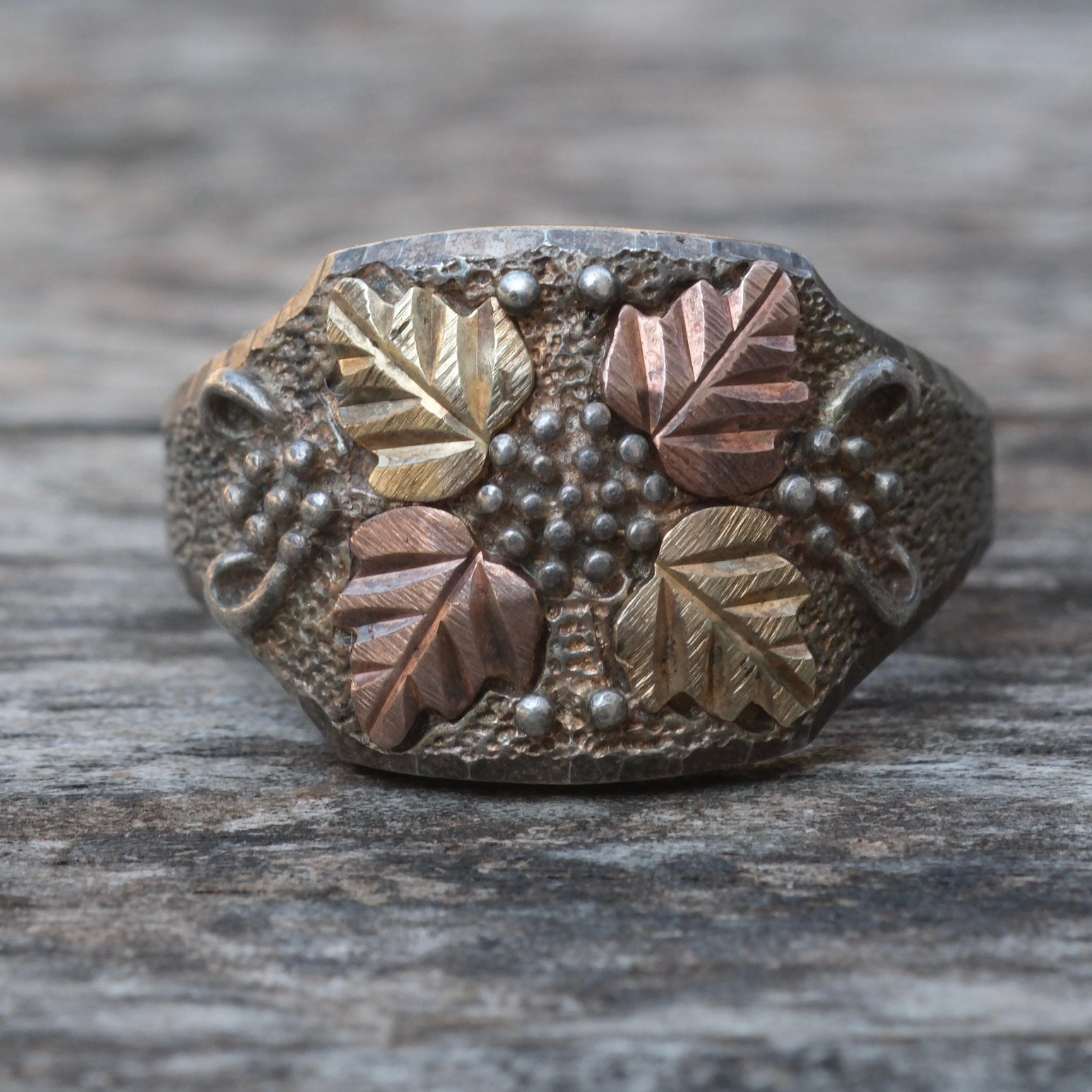Vintage Sterling Silver Leaf Ring 10.75