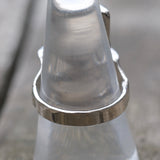 Vintage White Bronze Biker Ring 8.75