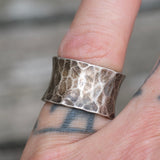 Vintage Sterling Silver Hand Hammered Ring 5.75