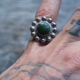 Vintage Sterling Turquoise Dotted Ring 6