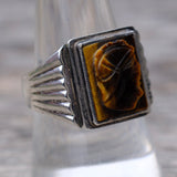 Vintage Sterling Tigers Eye Centurion Ring 9.25