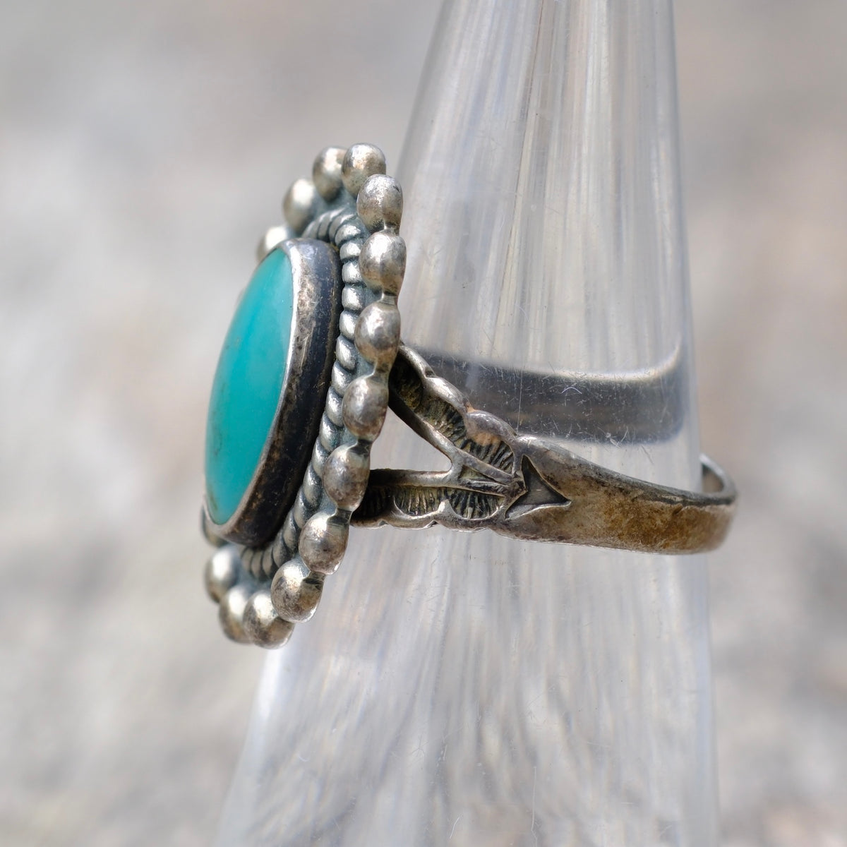Vintage Sterling Turquoise Ring 5.75