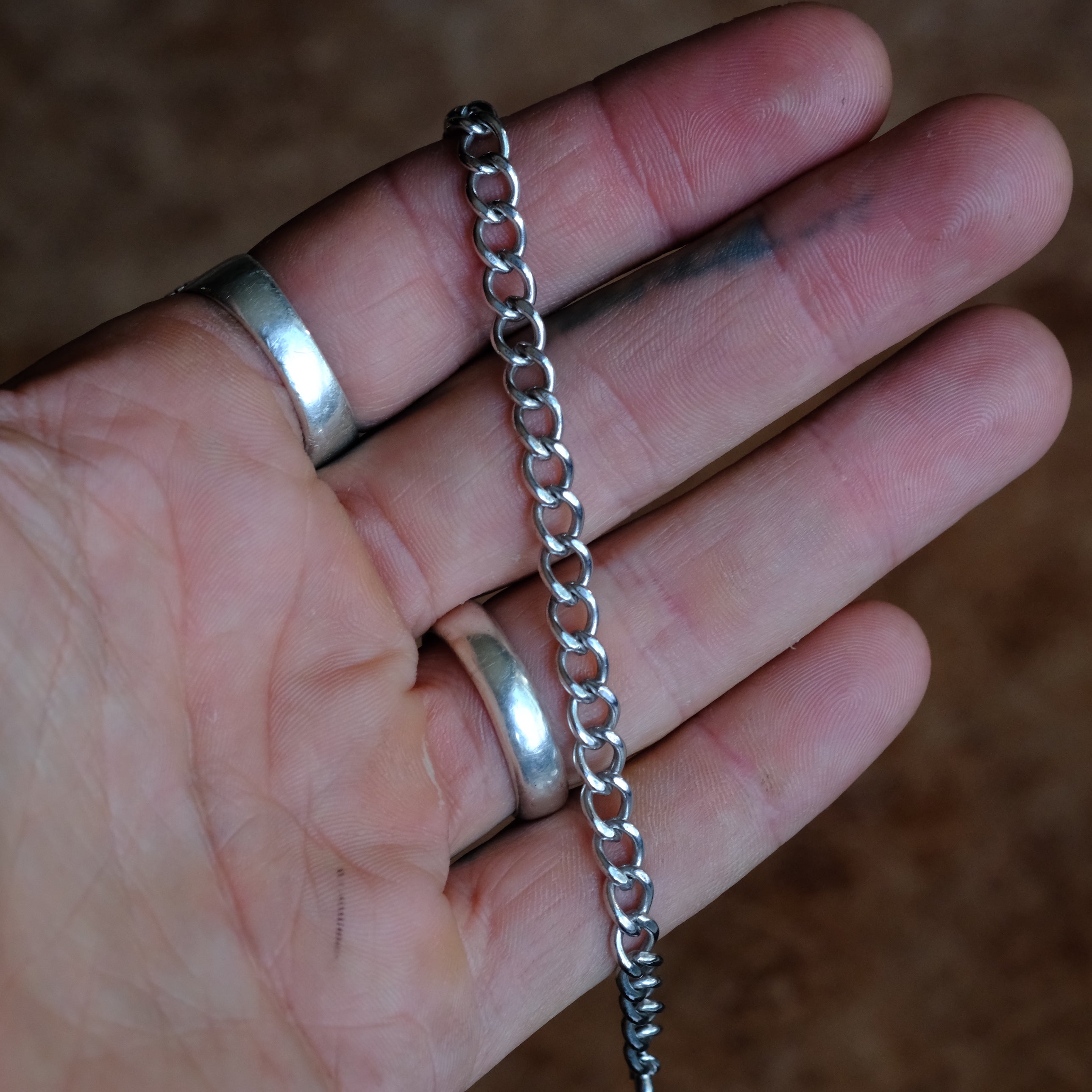 Vintage Sterling Silver Curb Chain Bracelet