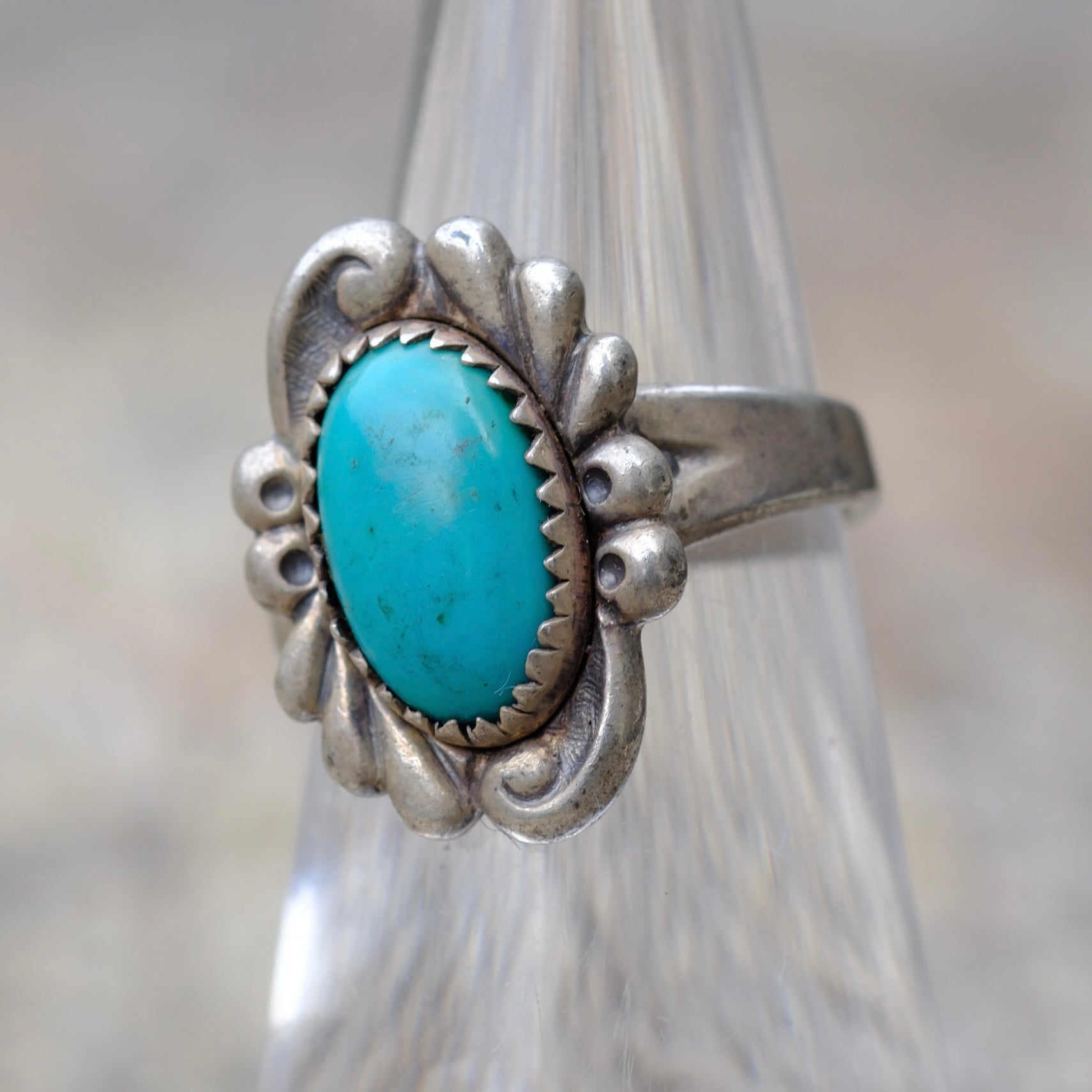 Vintage Sterling Turquoise Ring 5