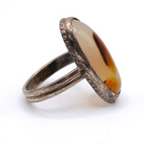 Vintage Sterling Agate Ring 4.75