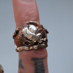 Vintage Sterling and Copper Eagle Ring 5.75