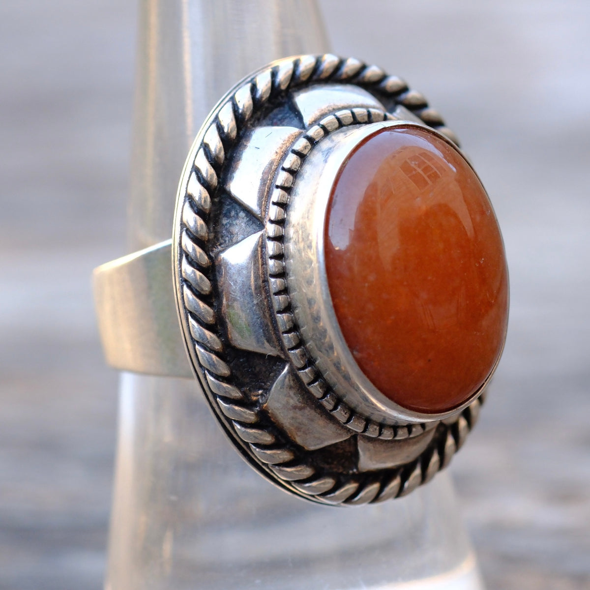 Vintage Sterling Carnelian Ring 7.75