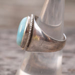 Vintage Sterling Larimar Signet Ring 7.25
