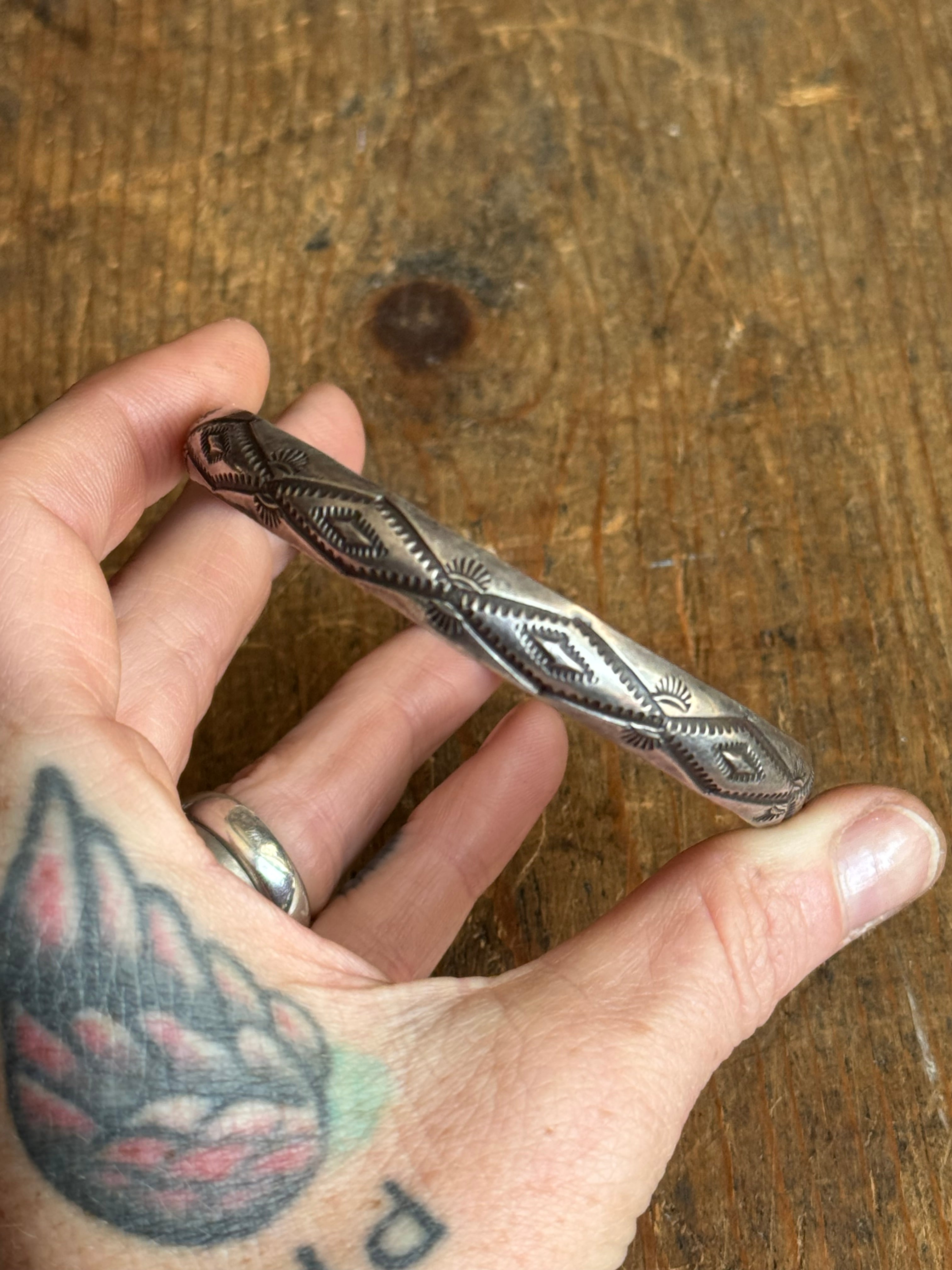 Vintage Sterling Silver Stamped Bangle
