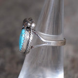 Vintage Sterling Turquoise Feather Ring 4.75