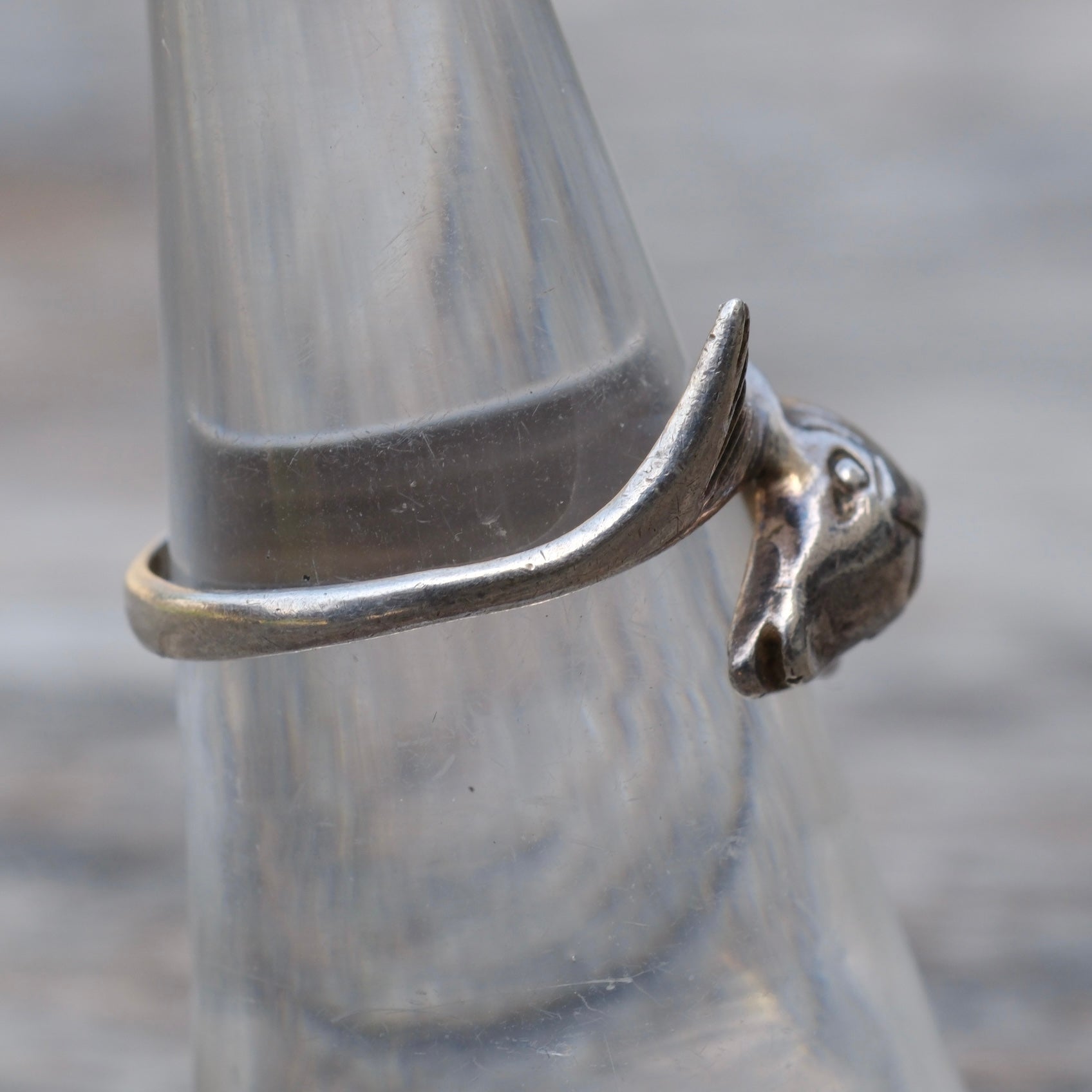 Vintage Sterling Dolphin Ring 6.25