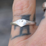 Vintage Sterling Silver Heart Band 6.75