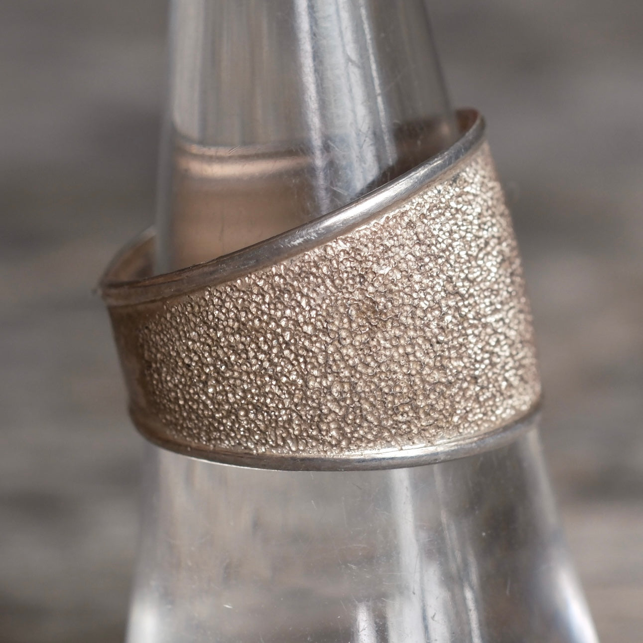 Vintage Sterling Silver Textured Modernist Band Ring 8