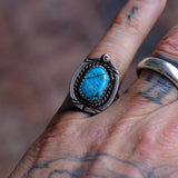 Vintage Sterling Turquoise Ring 6.25