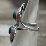 Vintage Sterling Malachite Ring 4.75