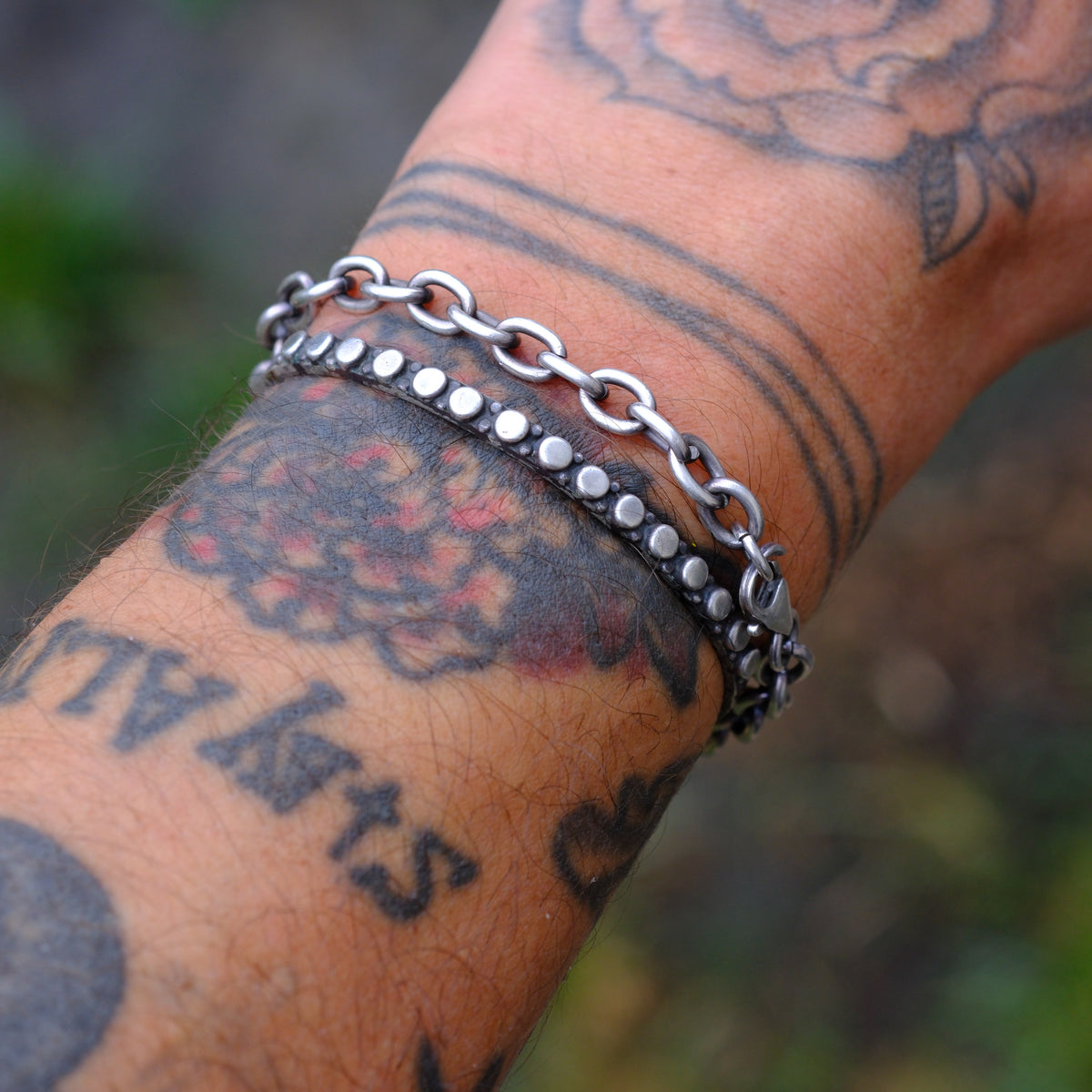 Vintage Sterling Silver Stamped Cuff Bracelet