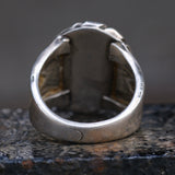 Vintage Sterling Turquoise Stamped Band Ring 9.25