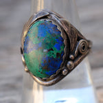 Vintage Sterling Azurite Ring 10.25